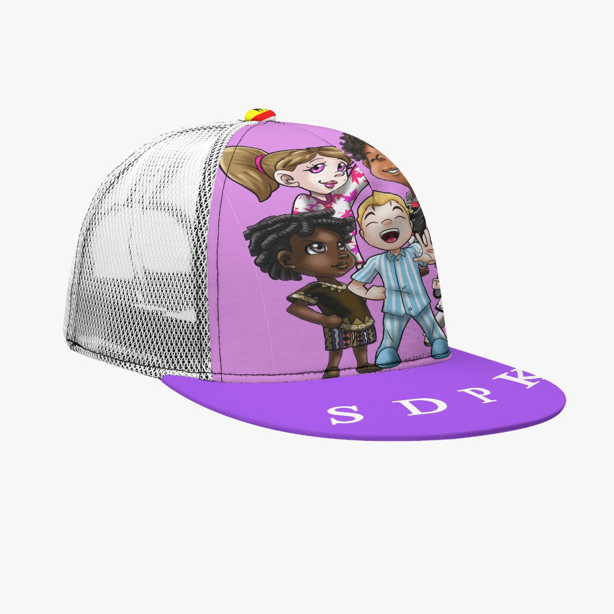 SDPKA Black Buckle Flat-brimmed Mesh Cap With Box | LT Pink