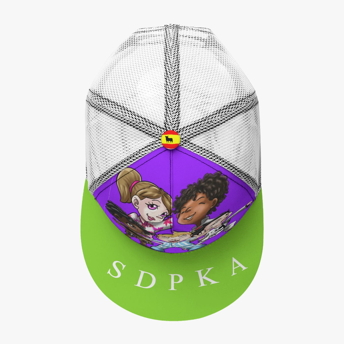 SDPKA Black Buckle Flat-brimmed Mesh Cap With Box | PURPLE