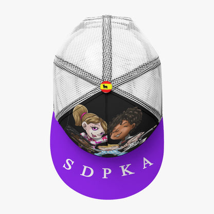 SDPKA Black Buckle Flat-brimmed Mesh Cap With Box | BLACK