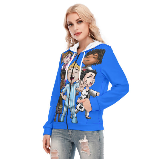 All-Over Print Women's Hoodie With Zipper