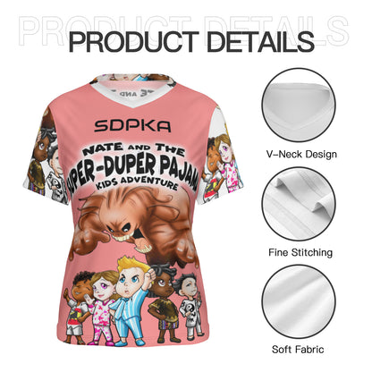 SDPKA- WOMEN'S V NECK T HEATHER